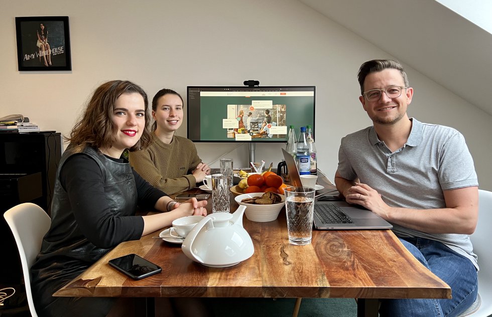 Ukrainisch-Deutsches Startup Team: Valentyna Pilianska, Iryna Ivanova und Alexander Hertel. (v.l.n.r.)